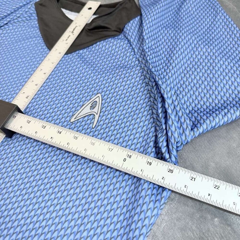Rubies Sz M Star Trek Spock Blue Shirt Made in USA Classic Cosplay Costume - Picture 12 of 14